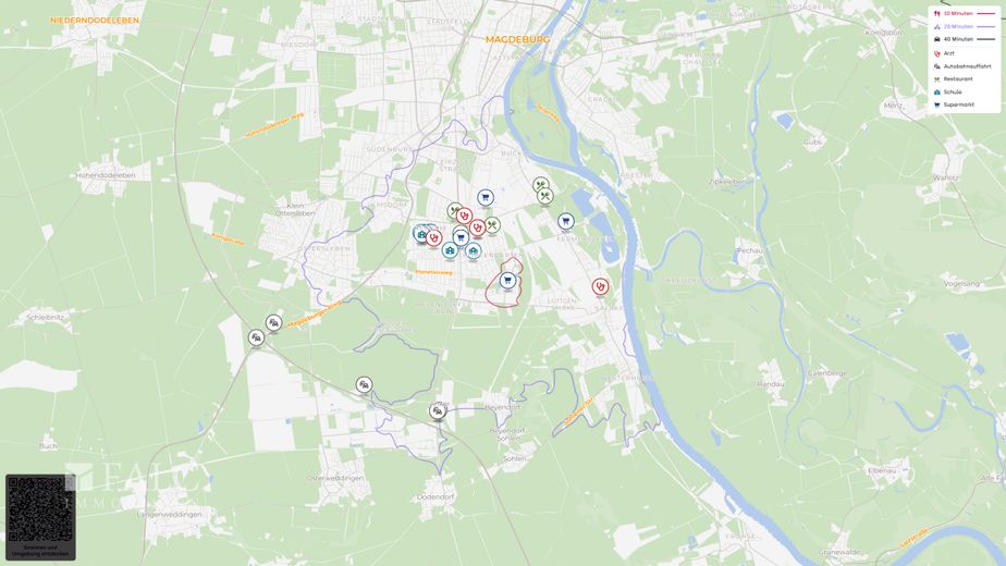 Provisionsfrei! 2-Zi-Wohnung mit Garten und Stellplatz in ruhiger Lage von Magdeburg Hopfengarten – Lageplan