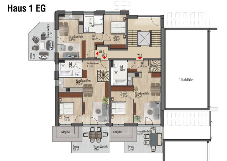 EG-Grundriss mit WE 2