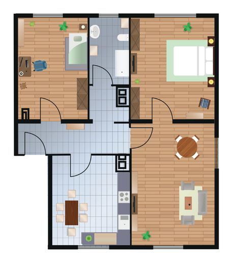 helle, moderne & gutaufgeteilte 3 Zimmerwohnung zu vermieten – Grundriss