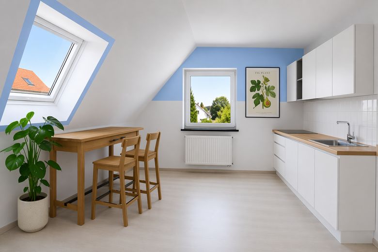 Zweifamilienhaus mit Einliegerwohnung und weitläufigem Garten - auch als Einfamilienhaus geeignet – Küche_OG (virtuell)