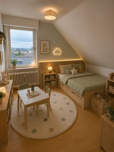 Feldkirchen | Semi-detached house with sunny balcony | 6 rooms | Garden | Quiet location – KI einger. OG Kinderzimmer