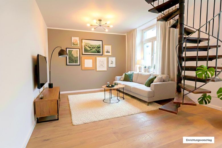 TOP 2,5-Zimmer-Maisonette Provisionsfrei! – Wuppertal Barmen – Wohnzimmer