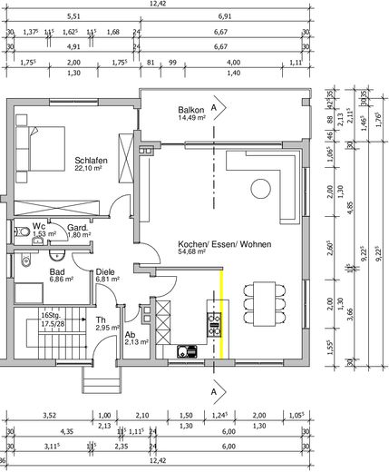 Modernes und stilvolles Wohnen in Bendorf: Helle 2,5-Zimmer-Erdgeschosswohnung – Grundriss