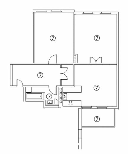 Attraktive 3-Zimmer-Wohnung mit Balkon in begehrter Lage von Weimar – Westvorstadt – Grundriss Wohnung 7