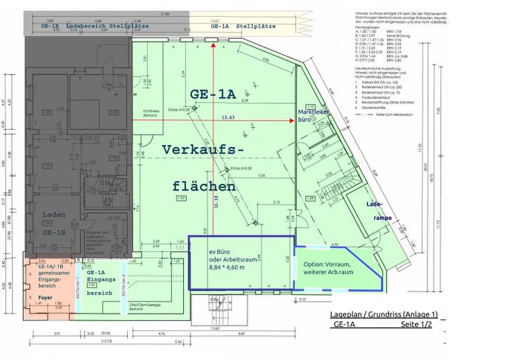 Große Laden/Geschäftsfläche