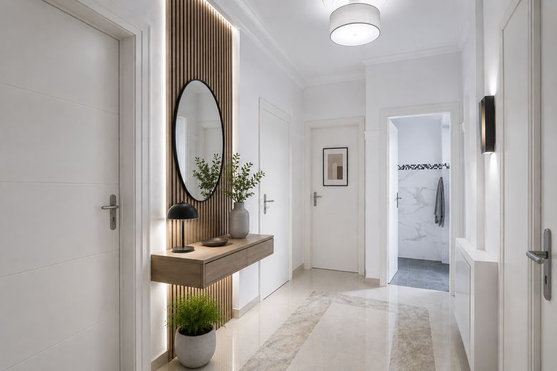 2-Zi. Wohnung + Balkon + Keller + Garten + Aufzug – Eingang/Flur