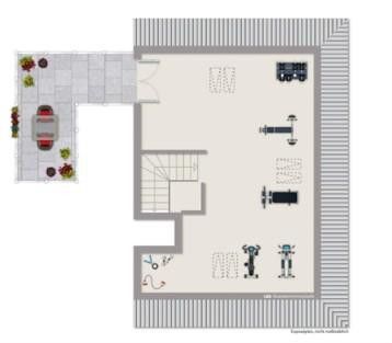 Großzügige lichtdurchflutete 4-Zi Wohnung mit EBK, Balkon und Dachterrasse – Grundriss DG