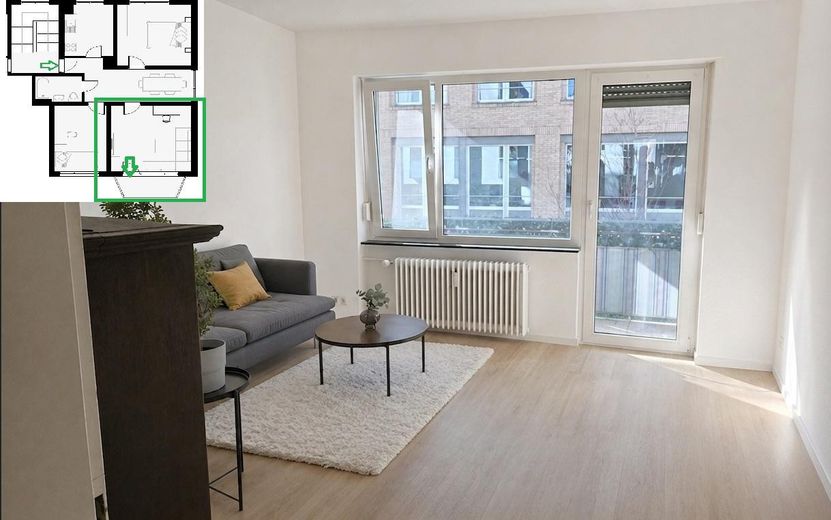 Strahlendes Wohnzimmer +Balkon
