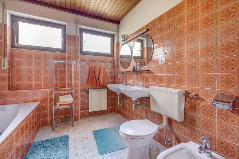 Freistehendes Haus mit Naturgarten (Biotop) und Dachgarten – Wannen- und Dusch-Bad