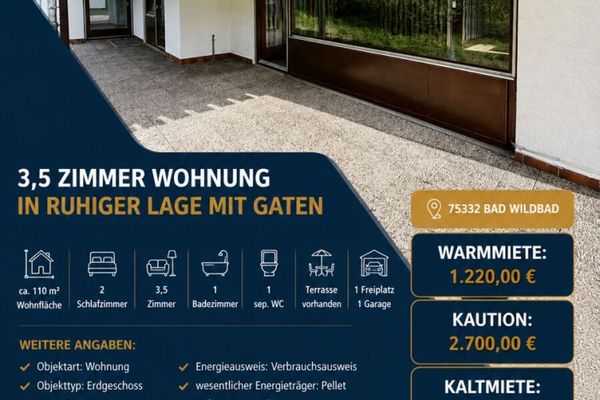 3,5-kamerappartement op een rustige locatie met gaten