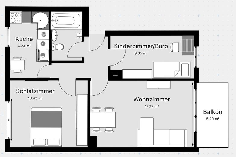 Grundriss (sanierte Wohnung)
