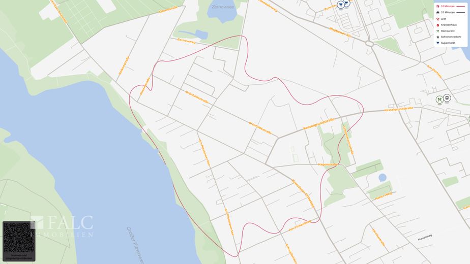Top 2-Zimmerwohnung in sehr schöner Lage beim Großen Plessower See – Lageplan