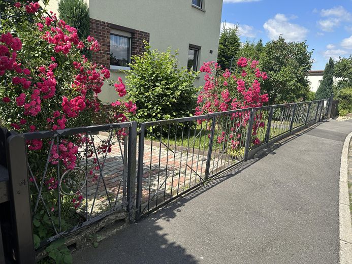 Eigenheim am SW-Stadtrand mit schönem Garten – Einfahrt
