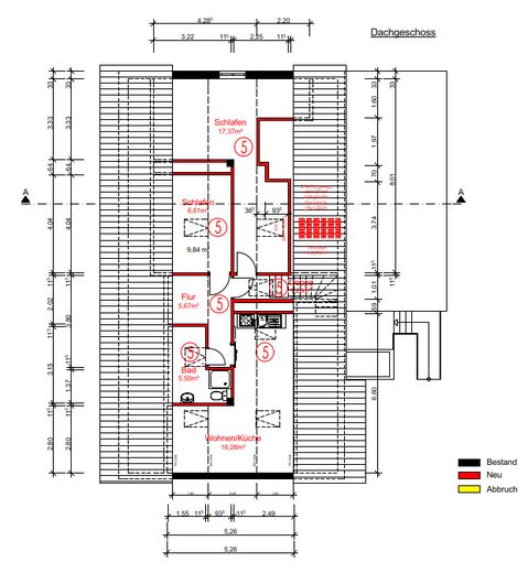Charmante Dachgeschosswohnung – renoviert & stadtnah – Grundriss