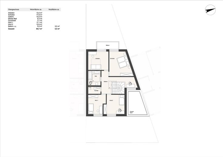 Grundriss Obergeschoss