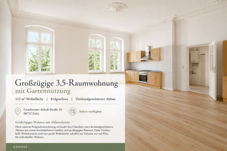 3,5 Raumwohnung 112 qm, saniert mit Gartennutzung im Erdgeschoss – Foto 2