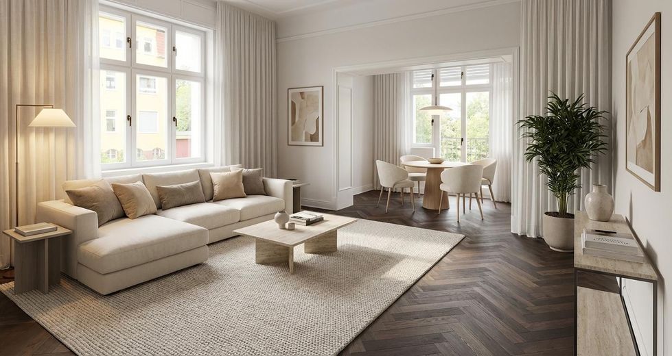 Repräsentative Beletage in klassischer Stadtvilla  PROVISIONSFREI ! (weitere Wohnungen vorhanden) – Wohnzimmer Einrichtungsbeispie
