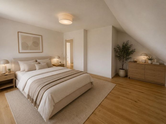 Einziehen & wohlfühlen! Renoviertes Wohnglück in Findorff | Garage | provisionsfrei | Bezugsfrei – Schlafzimmer-virtuell möbelier