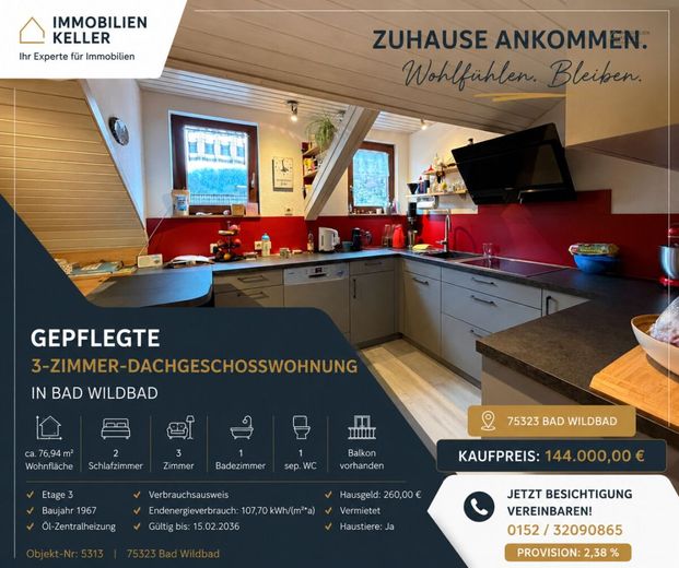 Ruhige 3-Zimmer-Dachgeschosswohnung mit Balkon &amp; Carport - Kapitalanlage mit Potenzial – Bild 1