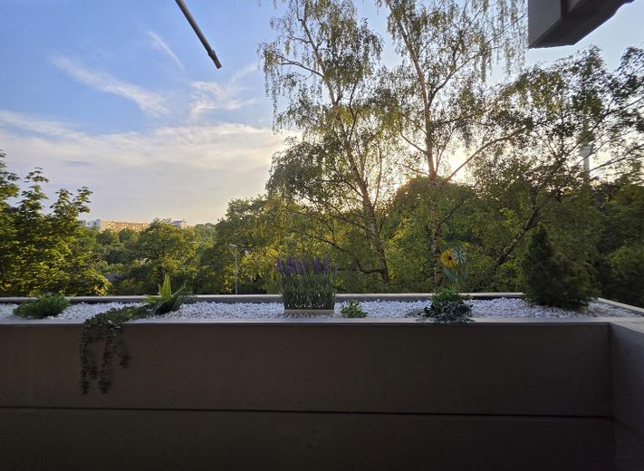 TOP RENOVIERTE UND KOMPLETT EINGERICHTETE 2,5-ZIMMER WOHNUNG IN SCHWABING WEST - PROVISIONSFREI – Ausblick vom Balkon