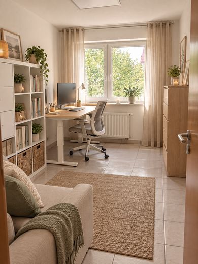 Céntrico y tranquilo: piso de 4 habitaciones con balcón en el corazón de Maichingen – Arbeits-/ Kinderzimmer 2
