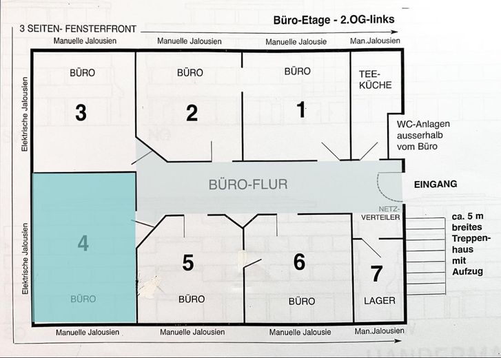 Winnenden: Heller Eck-Büroraum in bester Lage! Ideal für Home-Office! 2.OG – Foto 8