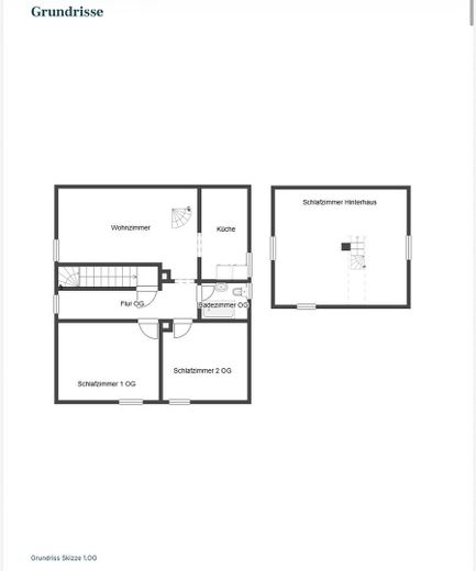 Wohnhaus mit mehreren möglichen Wohneinheiten und separatem Nebengebäude auf ca. 1110 m2 Grundstück – Obergeschoss