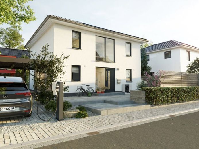 Semi-detached house on a quiet residential street, close to the town center, solid-construction house by Town & Country EFF55, price incl. plot – Photo 1