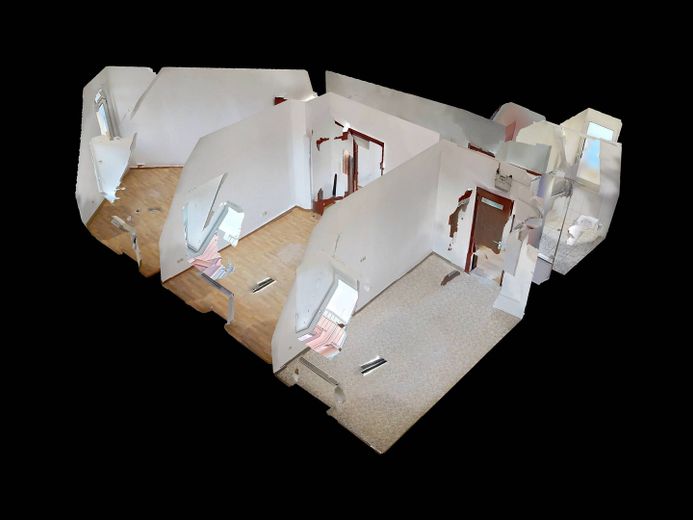 3-Zimmer-Dachgeschosswohnung mit Nürnberg-Sündersbühl – 3D-Ansicht Grundriss