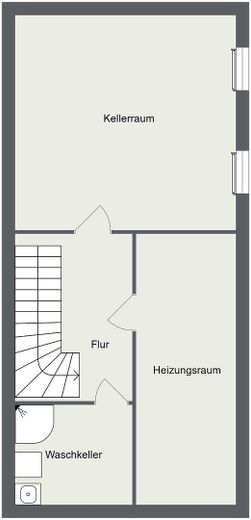 Casa a schiera di testa con camino e moderno impianto di riscaldamento ibrido a gas a Berlino-Rudow – Keller