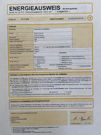 Energiebedarfsausweis Seite 1