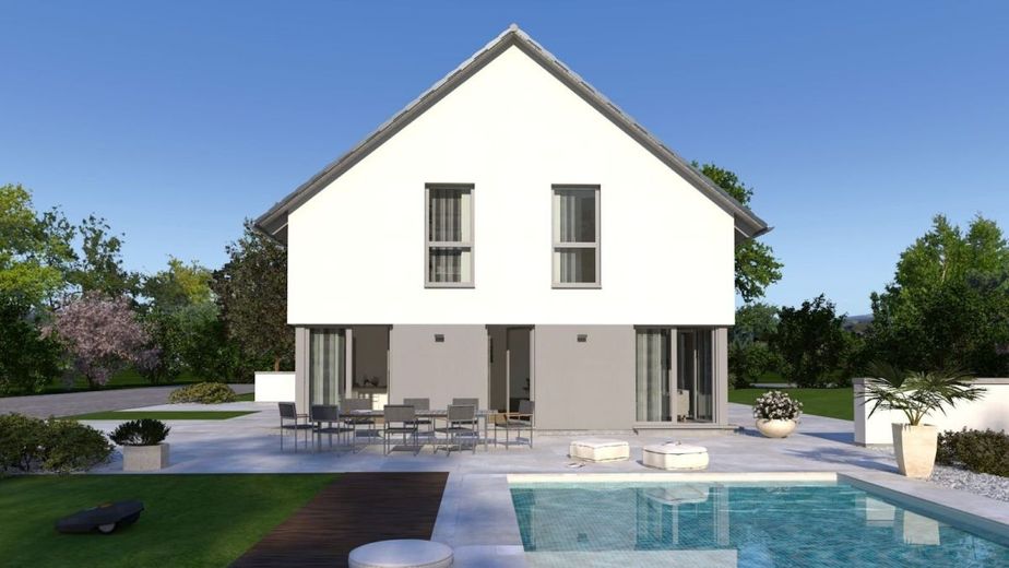 DAS LICHTDURCHFLUTETE KUBUS-HAUS – Ansicht Garten