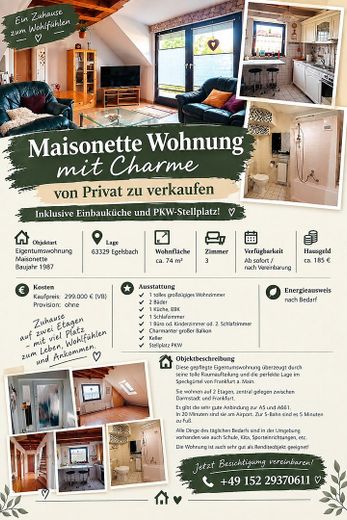 Maisonette Wohnung mit Charme zwischen Frankfurt und Darmstadt – Foto 1