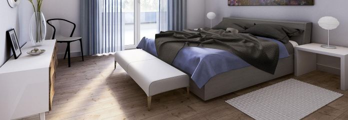 شقة من 3 غرف مجددة بالكامل حديثًا عند البحيرة مع شرفة، انتبهوا للحدوديين والسويسريين – Schlafenzimmer Musterbild