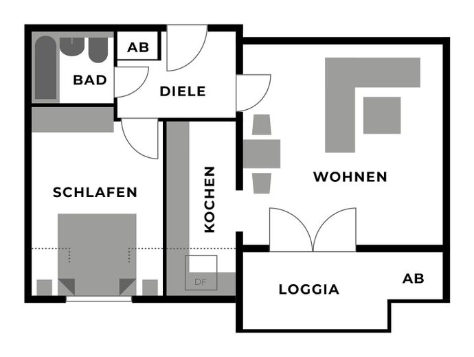 Helle Dachgeschosswohnung mit Loggia, Stellplatz und Wohlfühlfaktor in Langenzenn (VB) – Grundriss