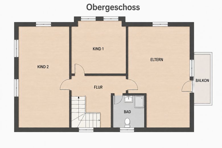 Sans commission – sans agent immobilier | Un espace modulable avec jardin idyllique à 5 km de la mer – Grundriss Obergeschoss