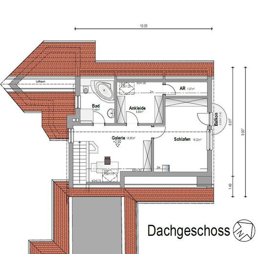 Wohnen u. Arbeiten in bester Lage zu Fürth, Erlangen u. Nürnberg ! – Obergeschoss