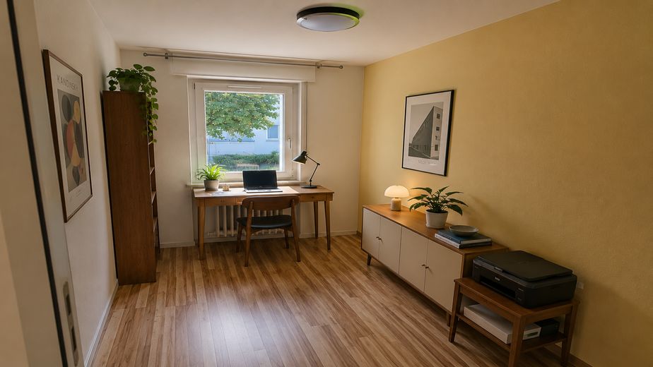 UN kampüsü ve Bundesviertel’e yakın, sakin konumda aydınlık 3 odalı daire – Arbeitszimmer KI-möbliert