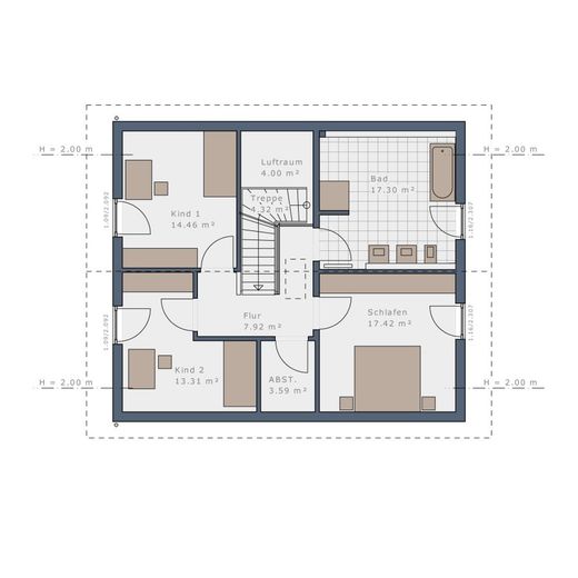 Architektonische Brillanz: Entdecken Sie das ideale Zuhause für Anspruchsvolle – Grundriss Obergeschoss