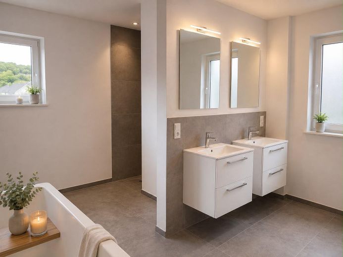 Moderna porzione di bifamiliare di alta qualità con giardino a Sinzig-Franken – Badezimmer