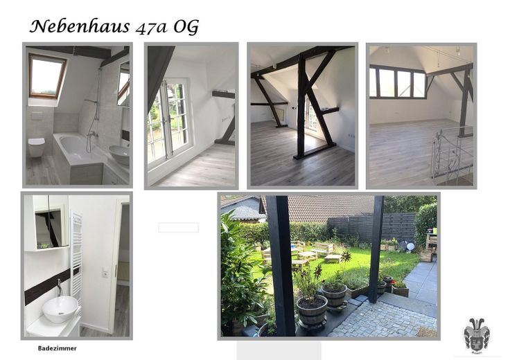 Historischer Bauernhof mit 3 Wohneinheiten & Stall – Leben, Arbeiten, Vermieten nahe Köln & Bonn – Nebenhaus 47a OG + Garten