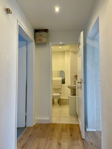 Renovierte 2,5-Raum-Penthouse-Wohnung mit Balkon in Kaiserslautern – Diele Blick Bad