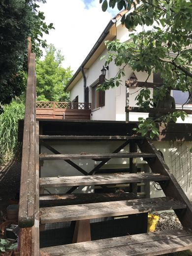 Freistehendes Einfamilienhaus mit Photovoltaikanlage auf sonnigem Grundstück in Berlin-Wittenau –  Gartenzugang zur Terrasse