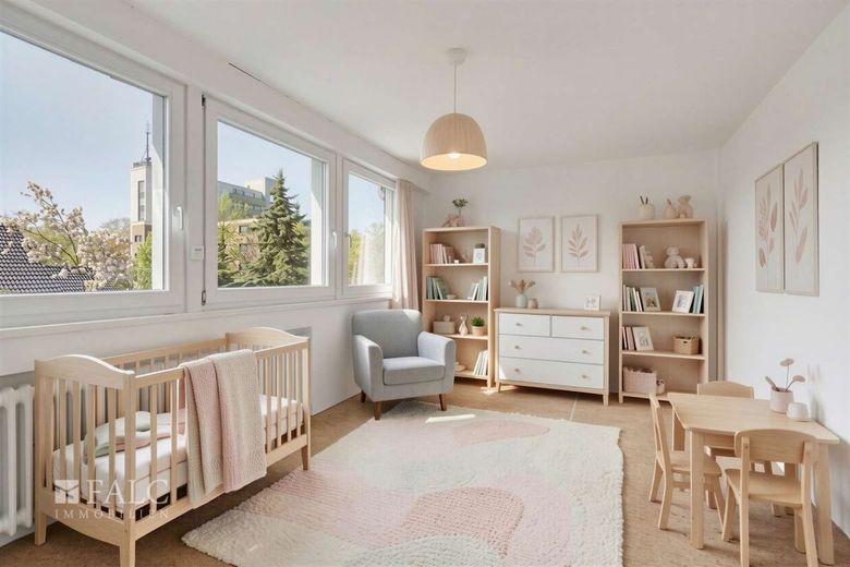 Wohnen mit Perspektive: Einfamilienhaus inklusive Einliegerwohnung auf 878 m² Sonnengrundstück – Kinderzimmer 1_DG - (KI generiert)