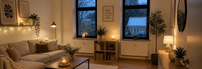 Wohnzimmer mit KI als Muster