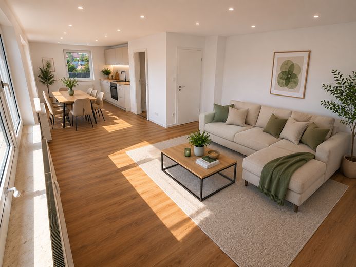 Modern wohnen auf zwei Ebenen – provisionsfrei – Wohn-Esszimmer m offener Küche