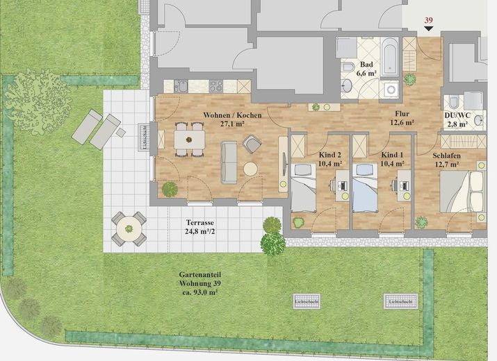 ERSTBEZUG - SCHÖNE 4-RAUM WOHNUNG MIT TERRASSE – Grundriss