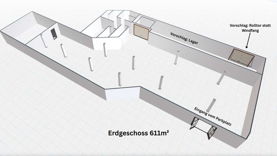 611m² EG geteilt hinten
