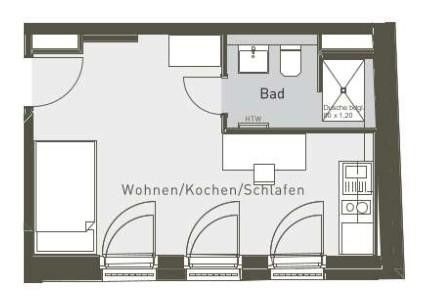 Helles, möbliertes Neubau-Apartment mit Top-Anbindung in Schöneberg – Grundriss