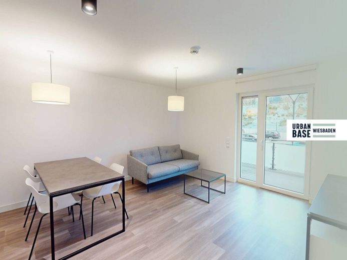 URBAN BASE: Vollmöbliertes 2-Zimmer-Apartment mit EBK, BALKON, ALL-IN-MIETE, UVM. im Wiesbadener Stadtzentrum – Foto 1